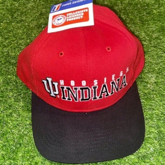 Vintage Indiana Hoosiers Twins Enterprise Hat Strapback Cap Red Brand New - Picture 1 of 2